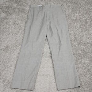 JWN Mens 32R Traditional Fit 100% Wool Dress Pants Gray Made in Italy 32x28